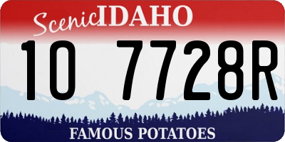 ID license plate 1O7728R