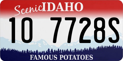 ID license plate 1O7728S