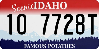 ID license plate 1O7728T