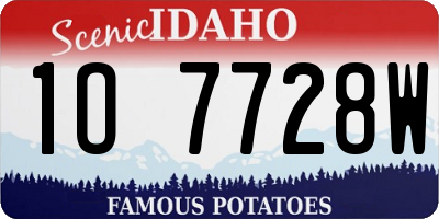 ID license plate 1O7728W