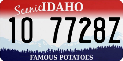 ID license plate 1O7728Z