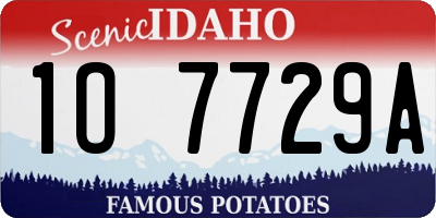 ID license plate 1O7729A