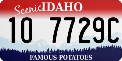ID license plate 1O7729C