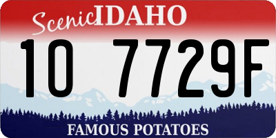 ID license plate 1O7729F
