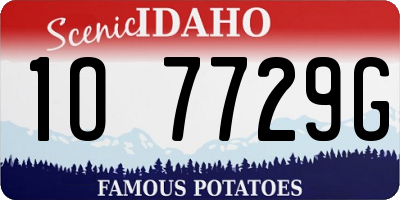 ID license plate 1O7729G