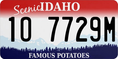ID license plate 1O7729M