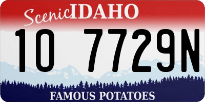 ID license plate 1O7729N