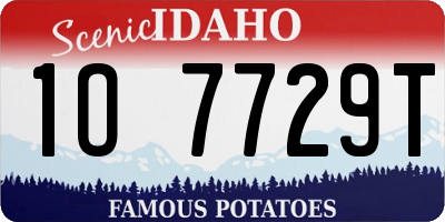 ID license plate 1O7729T