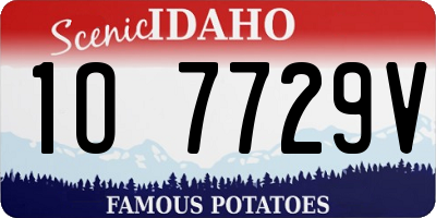 ID license plate 1O7729V