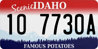 ID license plate 1O7730A