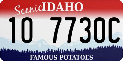 ID license plate 1O7730C