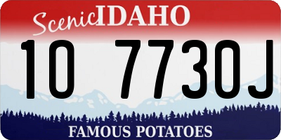 ID license plate 1O7730J
