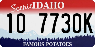 ID license plate 1O7730K