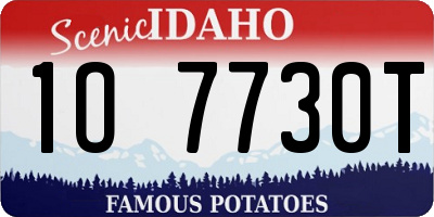 ID license plate 1O7730T