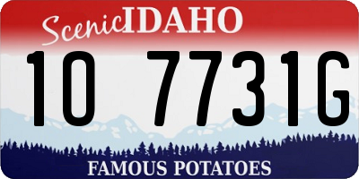 ID license plate 1O7731G