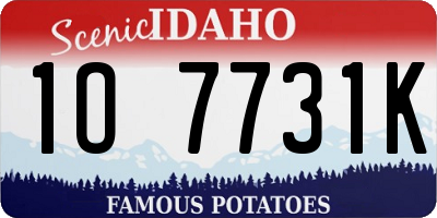 ID license plate 1O7731K