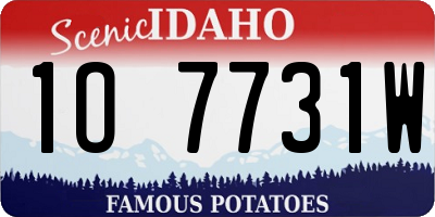 ID license plate 1O7731W