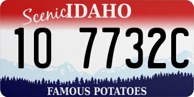 ID license plate 1O7732C