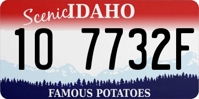 ID license plate 1O7732F