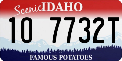 ID license plate 1O7732T