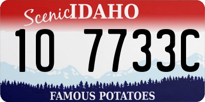 ID license plate 1O7733C