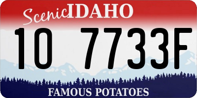 ID license plate 1O7733F