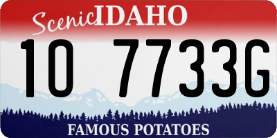 ID license plate 1O7733G