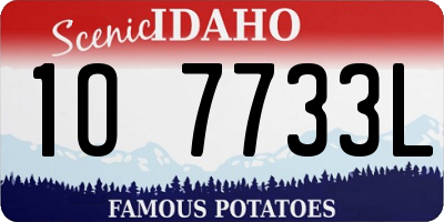 ID license plate 1O7733L