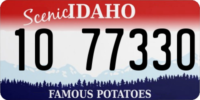 ID license plate 1O7733O