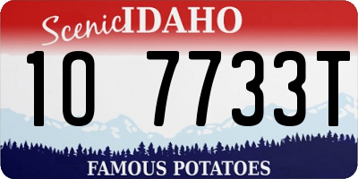 ID license plate 1O7733T