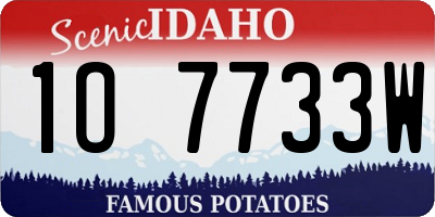 ID license plate 1O7733W