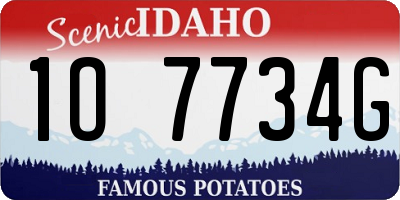ID license plate 1O7734G