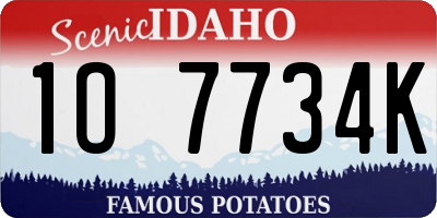 ID license plate 1O7734K