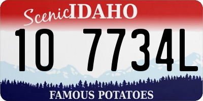 ID license plate 1O7734L