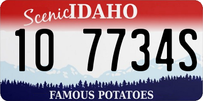 ID license plate 1O7734S