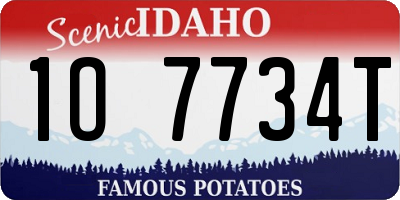 ID license plate 1O7734T
