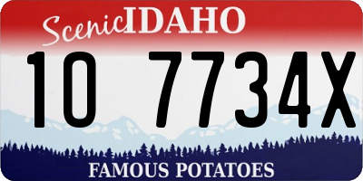 ID license plate 1O7734X