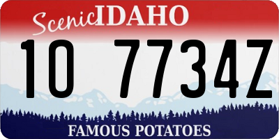 ID license plate 1O7734Z
