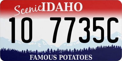 ID license plate 1O7735C