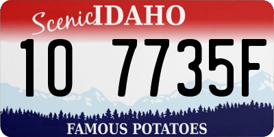 ID license plate 1O7735F