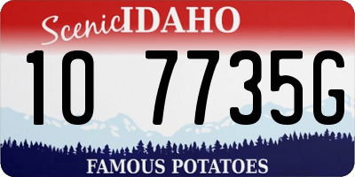 ID license plate 1O7735G