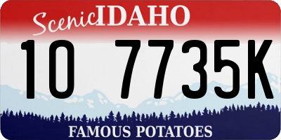 ID license plate 1O7735K