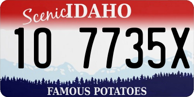 ID license plate 1O7735X