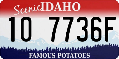 ID license plate 1O7736F