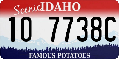 ID license plate 1O7738C