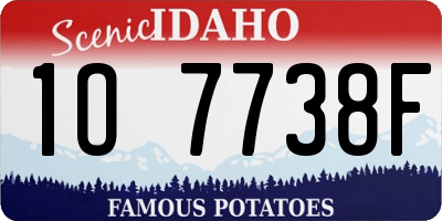 ID license plate 1O7738F