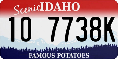 ID license plate 1O7738K