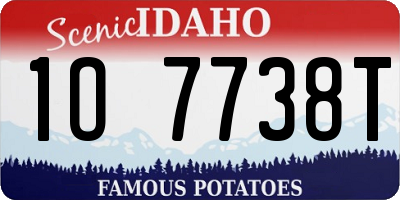 ID license plate 1O7738T