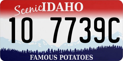 ID license plate 1O7739C
