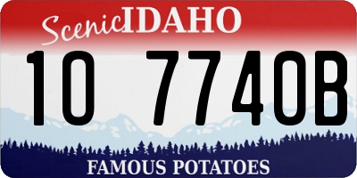ID license plate 1O7740B